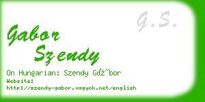 gabor szendy business card